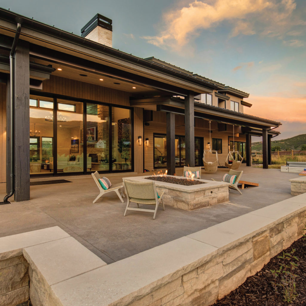 Crafting homes, Fostering Connections Beautiful patio of a custom designed home built by Big Canyon Homes in Park City, UT