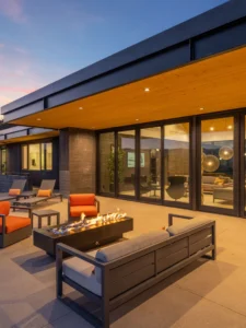 Exterior view of Elements Estate in The Preserve community, a custom home built by Big Canyon Homes in Park City, UT, architected by Imbue Design.